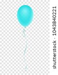 turquoise balloon with ribbon... | Shutterstock .eps vector #1043840221