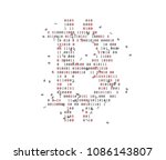 broken image of bitcoin.... | Shutterstock .eps vector #1086143807