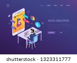 online consultation. online... | Shutterstock .eps vector #1323311777