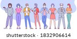 diverse people  men and women... | Shutterstock .eps vector #1832906614