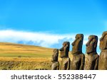 Row Of Moai On Easter Island ...