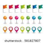set of colorful flags  round... | Shutterstock .eps vector #581827807