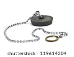 Stock Photo A Used Sink Plug On A Chain 119614204 