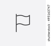 flag outline  thin  flat ... | Shutterstock . vector #495163747