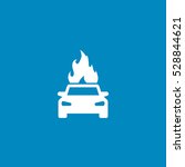 car fire icon  on white... | Shutterstock . vector #528844621