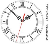Elegant Vector Clock Face With...