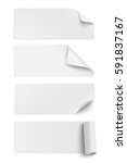 set of oblong white sticky... | Shutterstock . vector #591837167