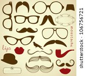 retro party set   sunglasses ... | Shutterstock .eps vector #106756721