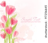 floral background with tulips | Shutterstock .eps vector #97256645