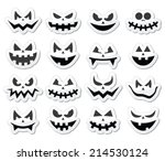 scary halloween pumpkin faces... | Shutterstock .eps vector #214530124