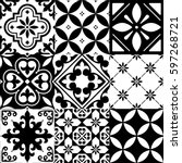spanish tiles  moroccan tiles... | Shutterstock .eps vector #597268721