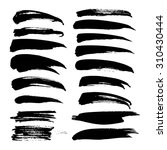 black ink big strokes set on... | Shutterstock .eps vector #310430444