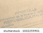 Small photo of ROME, ITALY - CIRCA 2018: Italian apostille based on The Hague Convention Abolishing Requirement of Legalisation for Foreign Public Documents (aka the Apostille Convention or Apostille Treaty)