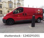 Small photo of CAMBRIDGE, UK - CIRCA OCTOBER 2018: Red Royal Mail van