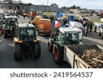 Small photo of France, Bordeaux, 29 January 2024, Farmers' demonstration, blockade of the Langon toll plaza and snail mail operation on the A62 motorway