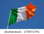 Irish flag fluttering in a...