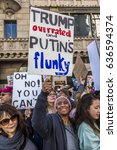 Small photo of JANUARY 21, 2017, LOS ANGELES, CA. 750,000 participate in Women's March, activists protesting Donald J. Trump in nation's largest march the day after Presidential Inaugural, 2017 - "Putin's Flunky"