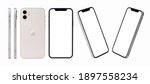 Small photo of Antalya, Turkey - January 02, 2021: Newly released iphone 12 white color mockup set with different angles
