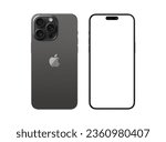 Small photo of Antalya, Turkey - September 12, 2023: Newly released iPhone 15 pro max mockup set with back and front angles