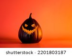 Spooky halloween black pumpkin  ...