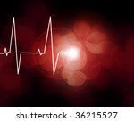heart monitor on a dark red... | Shutterstock . vector #36215527