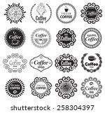 coffee shop design elements in... | Shutterstock .eps vector #258304397