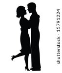   man and woman silhouette. | Shutterstock . vector #15791224