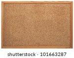 Blank cork board with wooden...