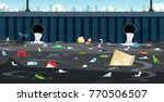 drainage pipe with dirty waste... | Shutterstock .eps vector #770506507