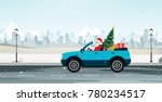 santa drives the city with... | Shutterstock .eps vector #780234517