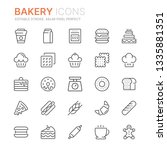 collection of bakery line icons.... | Shutterstock .eps vector #1335881351