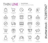 collection of shopping thin... | Shutterstock .eps vector #712857067