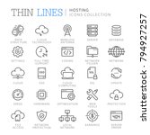 collection of hosting thin line ... | Shutterstock .eps vector #794927257
