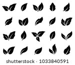 set of black leaves icons on... | Shutterstock .eps vector #1033840591