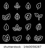 eco set of white line leaf... | Shutterstock .eps vector #1460058287