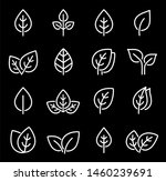 eco set of white line leaf... | Shutterstock . vector #1460239691