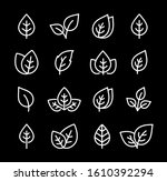 leaves and branches linear set... | Shutterstock .eps vector #1610392294