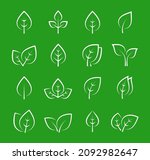 hand drawn set leaves icons on... | Shutterstock .eps vector #2092982647