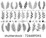 set of hand draw tree branches  ... | Shutterstock .eps vector #726689341