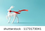 White Reindeer With Red Scarf...