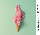 Ice Cream Cone With Pink...