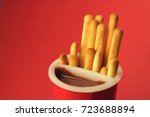 indian made bread sticks with... | Shutterstock . vector #723688894