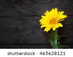 Yellow Sunflower At Wooden...
