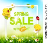 spring sale flyer   sunny... | Shutterstock .eps vector #572643544