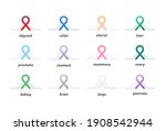 set of multicolored ribbons... | Shutterstock .eps vector #1908542944