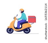 delivery man or courier riding... | Shutterstock .eps vector #1655362114