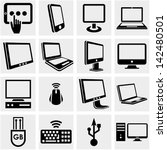 computers vector icons set on... | Shutterstock .eps vector #142480501