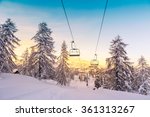Winter Mountains Panorama With...