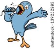 Cartoon Blue Bird Sing Stock Vector Illustration 78391492 : Shutterstock