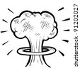 Cartoon Atomic Bomb And Atomic Mushroom Cloud. Stock Vector ...